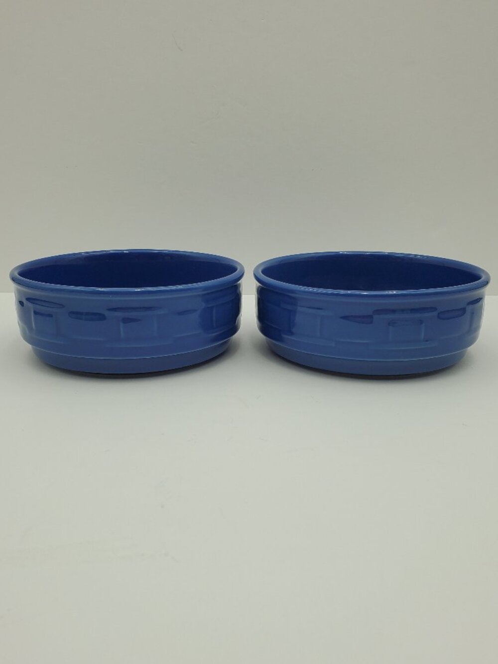 Longaberger Woven Traditions Cornflower Blue Soup Bowls Stacking Cereal Bowls